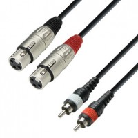 Adam Hall Cables 3 STAR K3TFC0300 Audio Cable Moulded 2 x RCA Male to 2 x XLR Female, 3 m